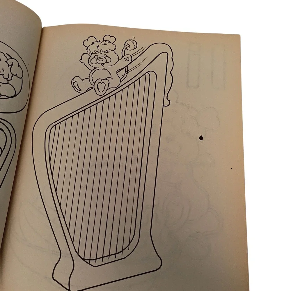 Vintage 1986 Popples' ABC Coloring‎ Book -Happy House 1 Page Has An Ink Spot